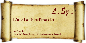 László Szofrónia névjegykártya